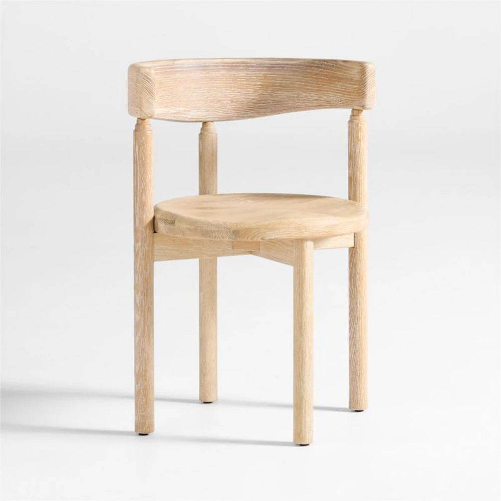 Virage Natural Oak Wood Curved Dining Chair