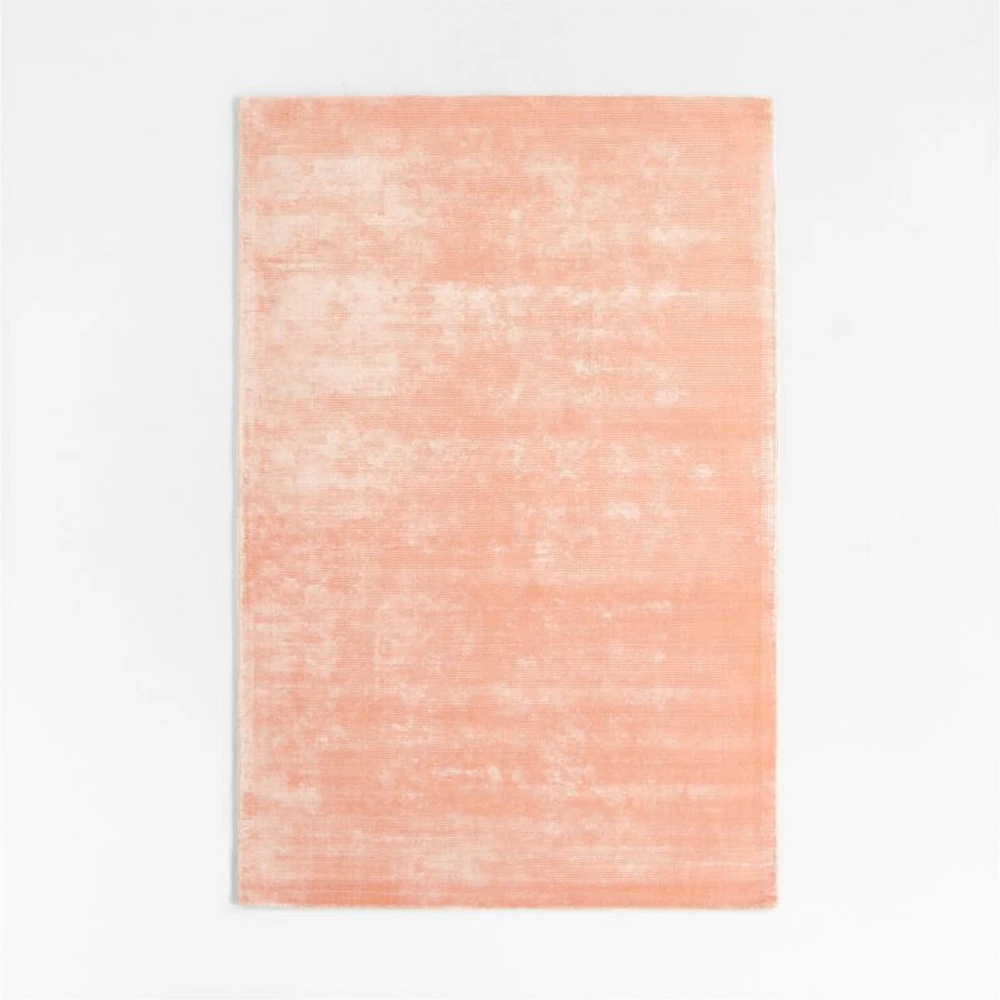 Viscose Double Striped Light Pink Kids Area Rug 5'x8'