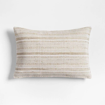 Vittoria Silk Blend Textured 24x16 Calm Beige Throw Pillow Cover