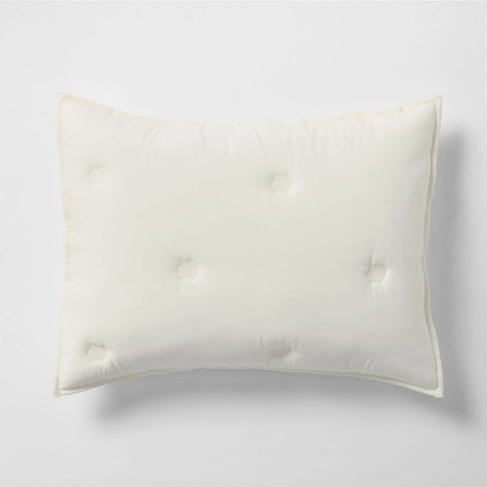 Organic Cotton Voile Pampas Ivory Standard Bed Pillow Sham