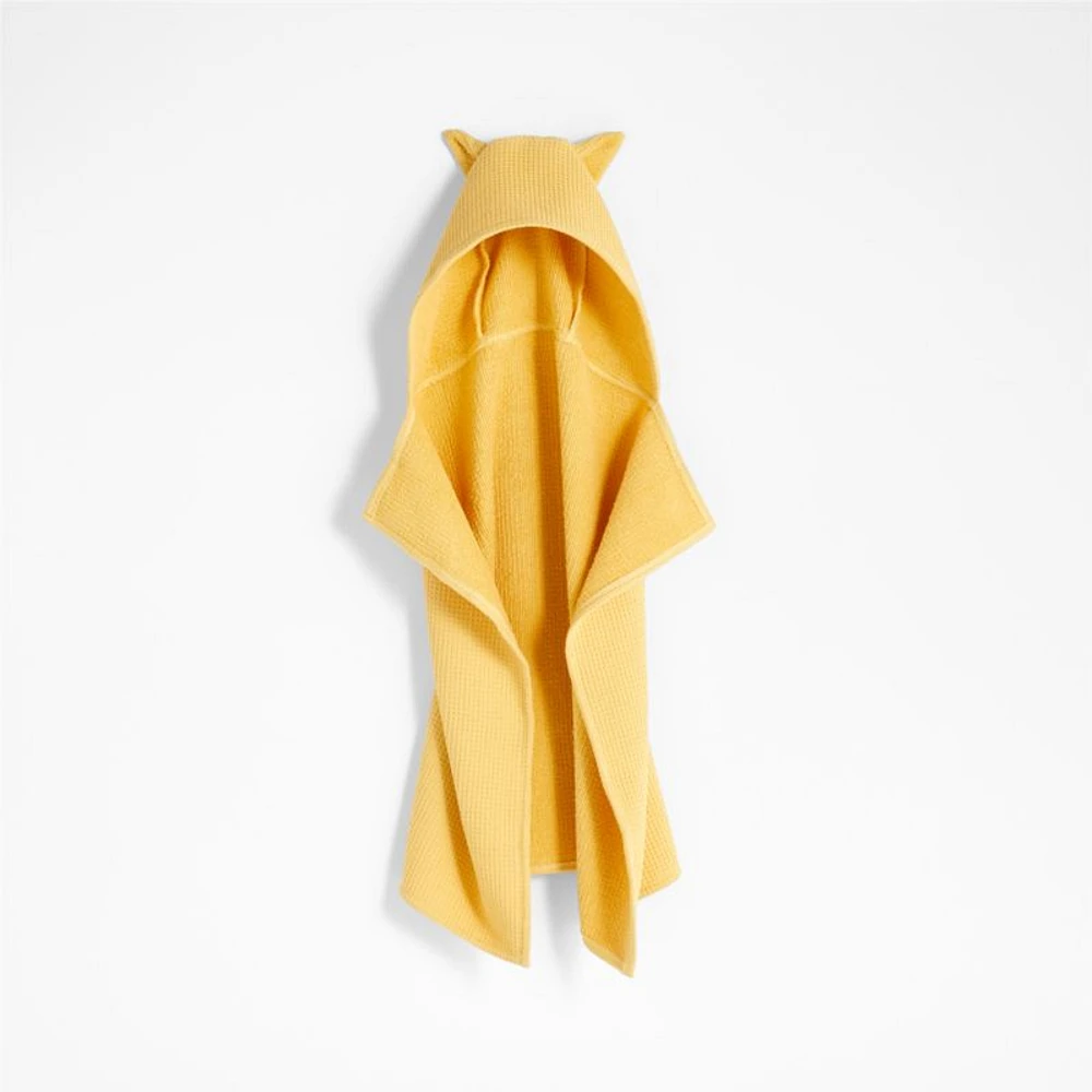 Cat Organic Waffle Hooded Baby Towel