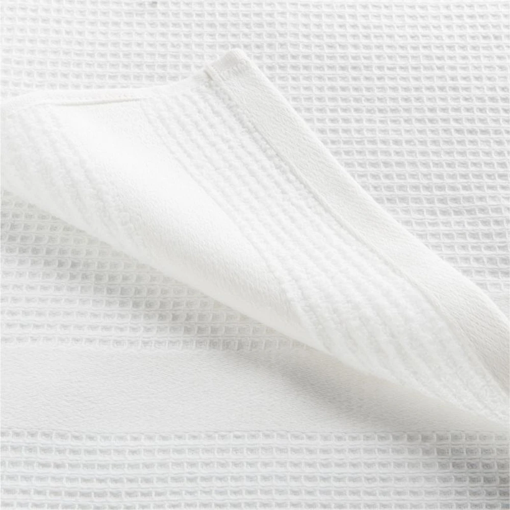 Waffle-Terry White Organic Cotton Kitchen Towels, Set of 2