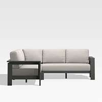 Walker Metal -Piece Outdoor Sectional Sofa with Cast Ash Brown Sunbrella ® Cushions