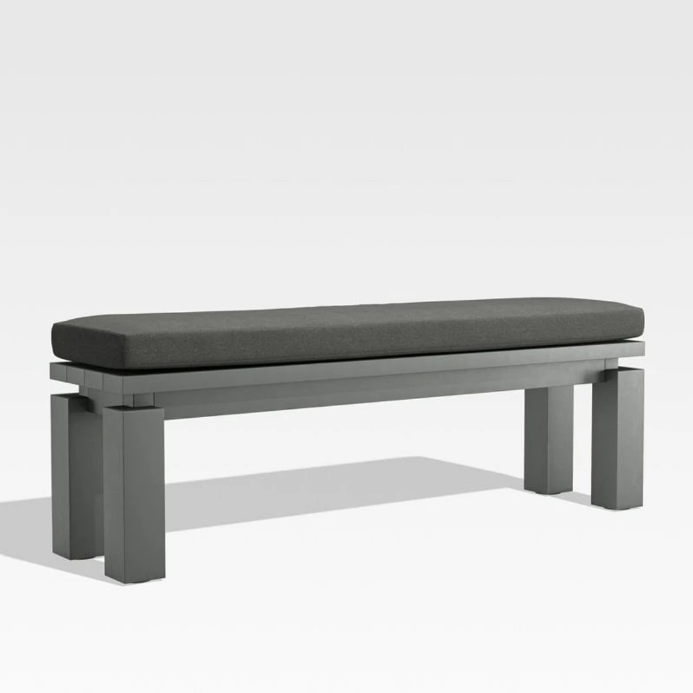 Walker Cast Charcoal Grey Sunbrella ® Outdoor Dining Bench Cushion