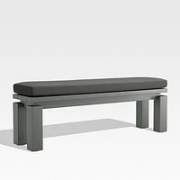 Walker Cast Charcoal Grey Sunbrella ® Outdoor Dining Bench Cushion