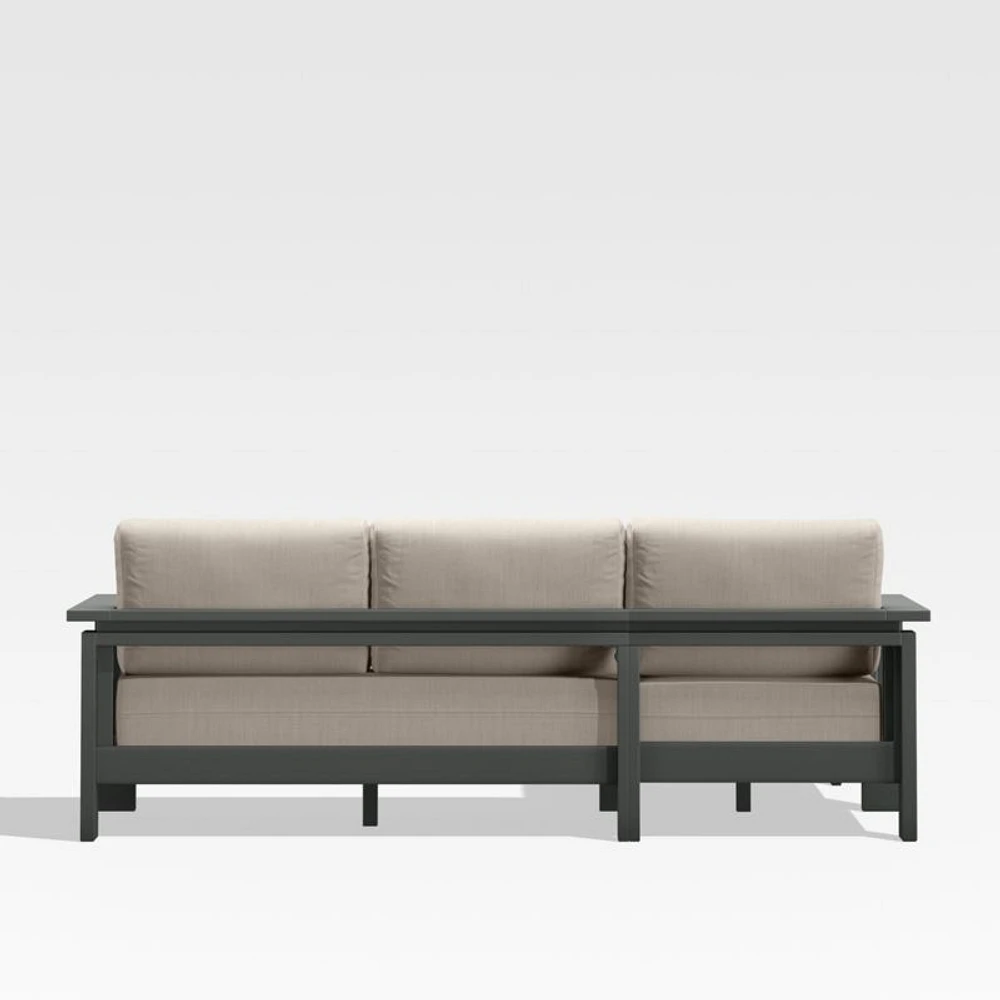 Walker 2-Piece Left Arm Chaise Metal Outdoor Sectional with Canvas Flax Beige Sunbrella ® Cushions
