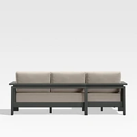 Walker 2-Piece Left Arm Chaise Metal Outdoor Sectional with Canvas Flax Beige Sunbrella ® Cushions