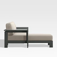 Walker 2-Piece Left Arm Chaise Metal Outdoor Sectional with Canvas Flax Beige Sunbrella ® Cushions
