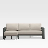Walker 2-Piece Left Arm Chaise Metal Outdoor Sectional with Canvas Flax Beige Sunbrella ® Cushions