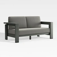 Walker Canvas Charcoal Sunbrella ® Outdoor Loveseat Cushions