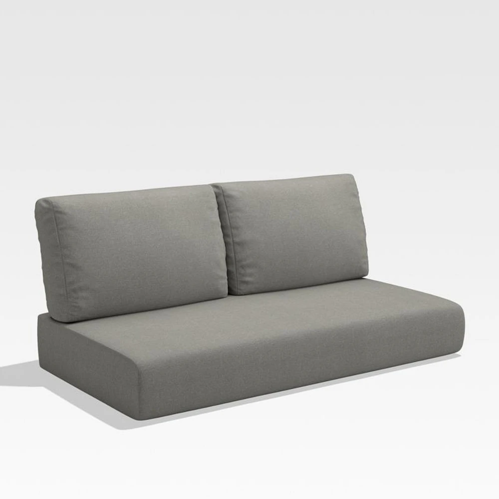 Walker Canvas Charcoal Left Arm/Right Arm Outdoor Loveseat Sunbrella ® Cushions