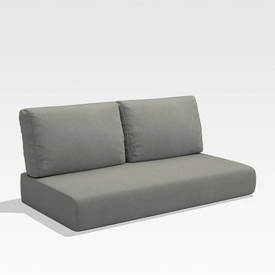 Walker Canvas Charcoal Left Arm/Right Arm Outdoor Loveseat Sunbrella ® Cushions