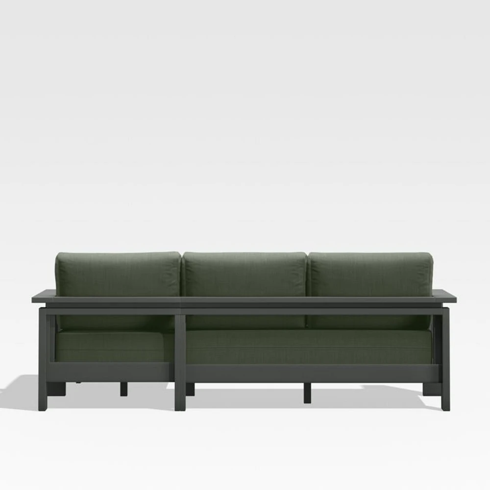 Walker 2-Piece Right Arm Chaise Metal Outdoor Sectional with Cast Sage Green Sunbrella ® Cushionsl