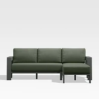 Walker 2-Piece Right Arm Chaise Metal Outdoor Sectional with Cast Sage Green Sunbrella ® Cushionsl