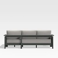 Walker 2-Piece Right Arm Chaise Metal Outdoor Sectional with Cast Silver Sunbrella ® Cushions