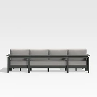 Walker Metal Double-Chaise Outdoor Sectional Sofa with Cast Silver Sunbrella ® Cushions