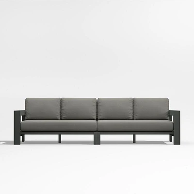 Walker 117" 2-Piece Metal Sectional Sofa with Canvas Charcoal Sunbrella ® Cushions
