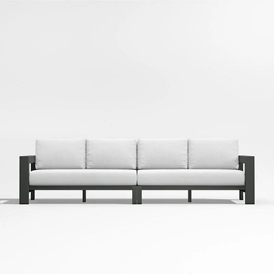 Walker 117" 2-Piece Metal Sectional Sofa with Canvas White Sunbrella ® Cushions