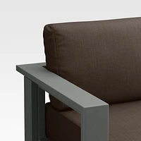 Walker 2-Piece Right Arm Chaise Metal Outdoor Sectional with Canvas Java Brown Sunbrella ® Cushions