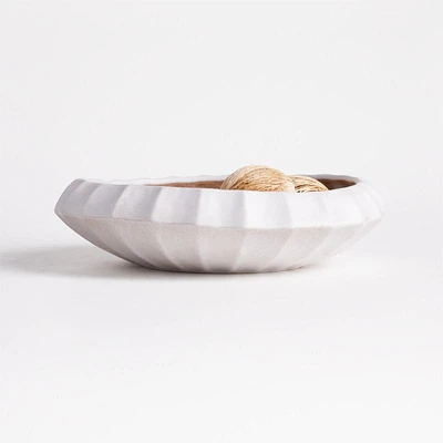 Warren White Stoneware Decorative Centerpiece Bowl 13"