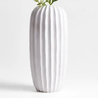Warren White Stoneware Floor Vase 17"