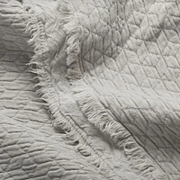 Organic Cotton Grey Eyelash Fringe Standard Pillow Sham