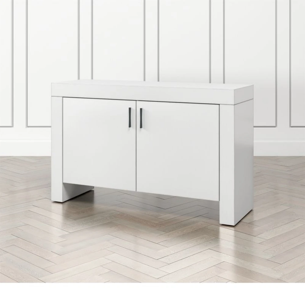 Waterfall White Storage Cabinet