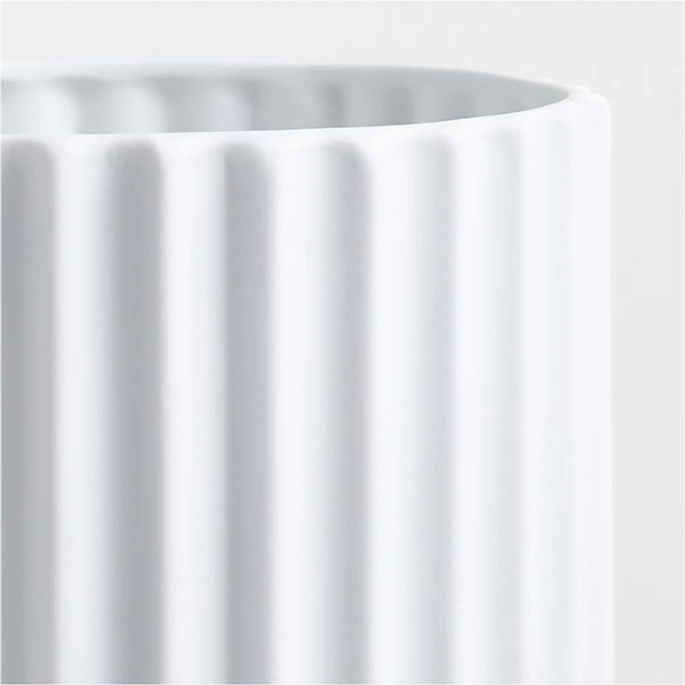 Wave White Porcelain Hurricane Candle Holder