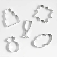 Wedding Cookie Cutters, Set of 5