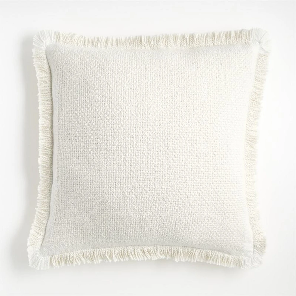 Weekend Arctic Ivory Organic Cotton 23x23 Throw Pillow Cover
