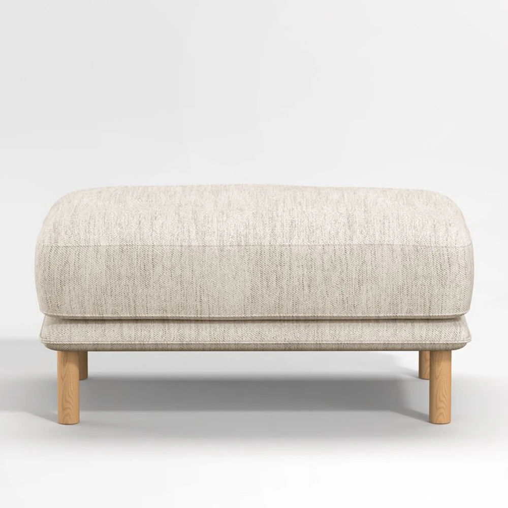 Wells Ottoman with Natural Leg Finish