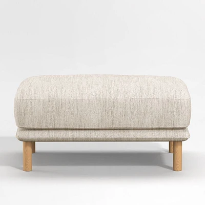 Wells Ottoman with Natural Leg Finish
