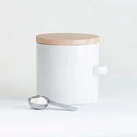 Aspen Small White Ceramic Canister with Scoop