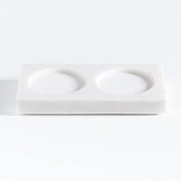 White Marble 2-Slot Caddy