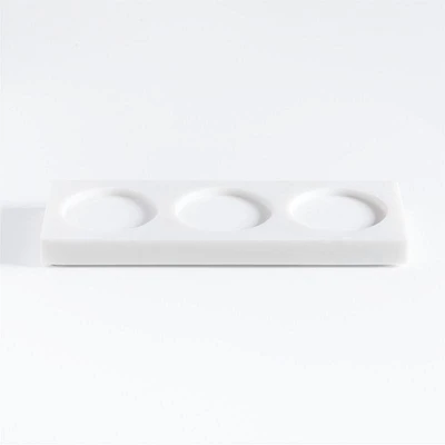 White Marble 3-Slot Caddy