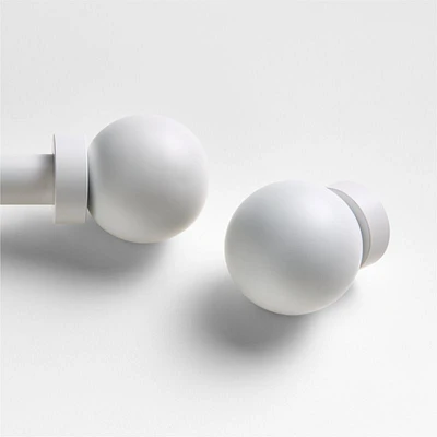 White Round Curtain End Cap Finials