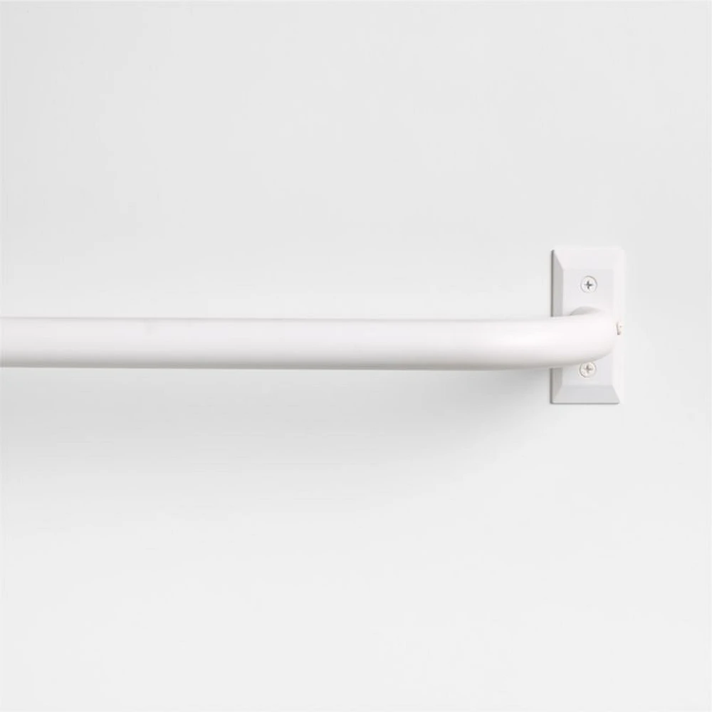 Matte White 1" Room Darkening Curtain Rod 32"-48"