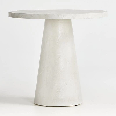 Willy 32" White Plaster Pedestal Bistro Table by Leanne Ford