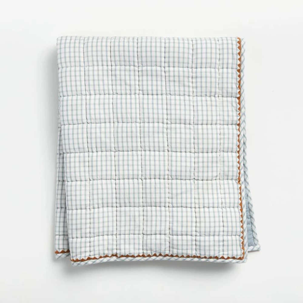 Windowpane Plaid Organic Cotton Baby Crib Quilt