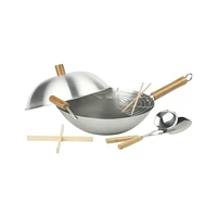 6-Piece Carbon Steel Wok Set