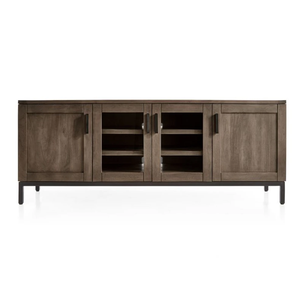 Wyatt 72" Brown Wood Storage Media Console