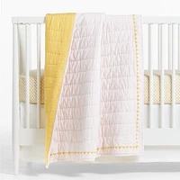 Shome Organic Patterned Yellow Baby Crib Fitted Sheet by John Robshaw