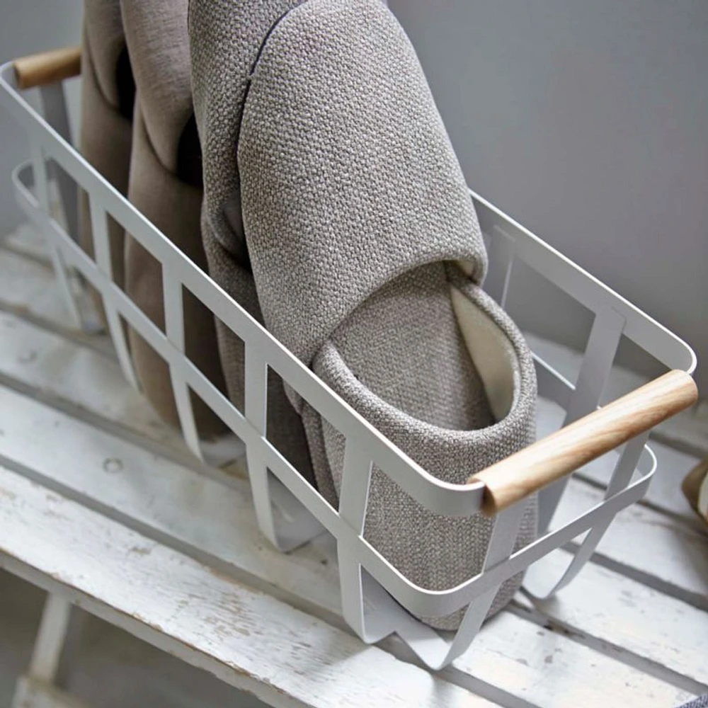 Yamazaki Tosca Slim White Storage Basket