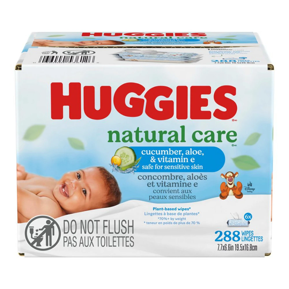 Huggies Natural Care Refreshing Baby Wipes - Cucumber/Green Tea - 6 Flip Top Packs - 288 Wipes