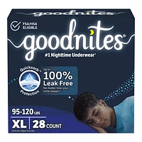 GoodNites Pajama Pants for Boys - Extra Large - 28's