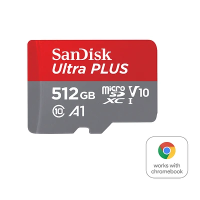 SANDISK ULTRA PLUS MICRO 512 SDSQUBL-512 in Red Size 512gb