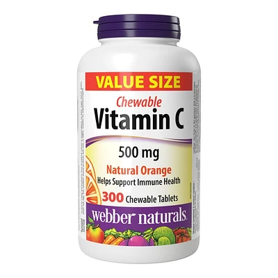 Webber Naturals Natural Orange Vitamin C Chewable Tablets - 500mg