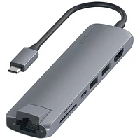 Satechi USB-C Slim Multi-Port with Ethernet Adapter -Black - ST-UCSMA3K