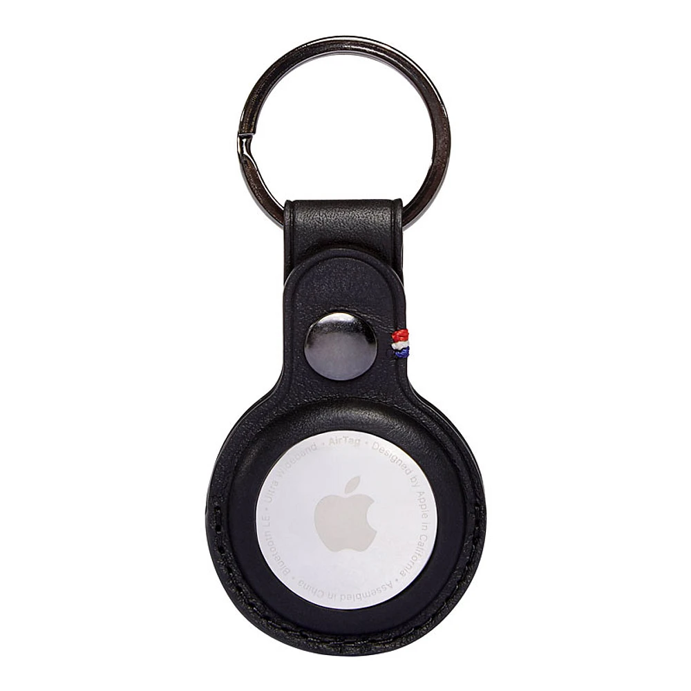 Decoded AirTag Leather Key Chain - Black