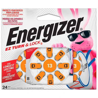 Energizer EZ Turn & Lock Size 13 Hearing Aid Batteries - 24 Pack - AZ13DP-24